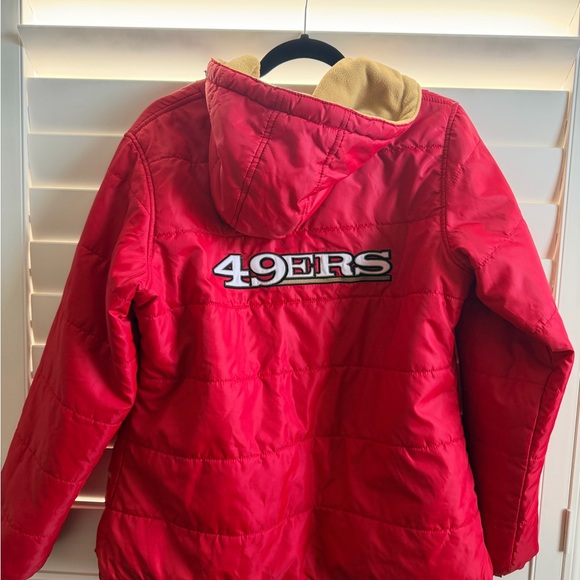 NFL 49ers Red and Tan Puffer Jacket - Picture 2 of 3